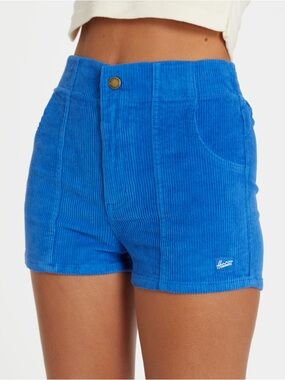 Hammies Women's Corduroy Retro Style 70's Shorts in Blue Size 28